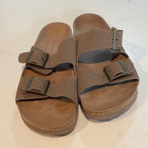 Like new. Worn once. Brown Double Strap Sandals